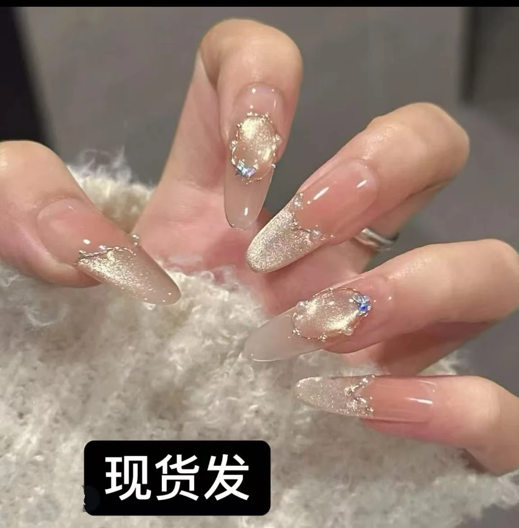 【纸醉金迷】时尚清新纯欲高级感成品美甲穿戴式气质手工穿戴甲