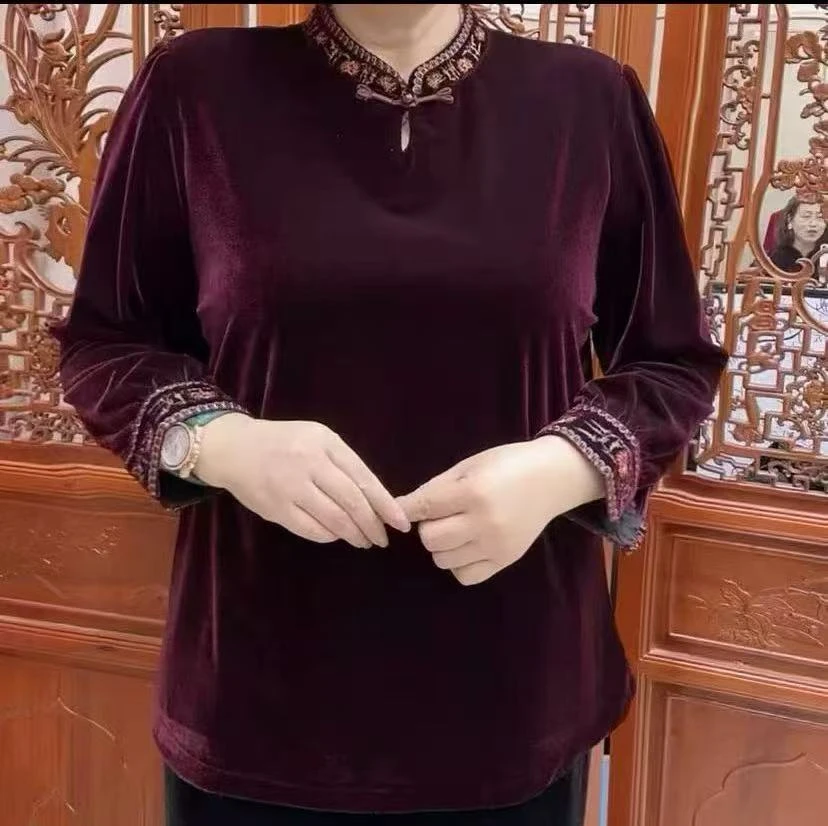 P0-695气质时尚休闲百搭中国风妈妈装