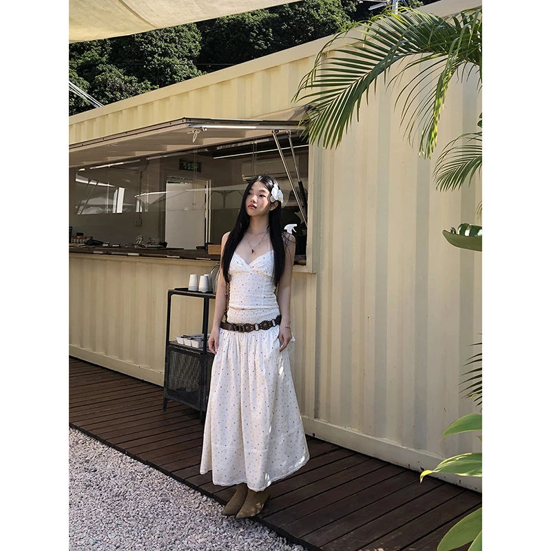【HRG】春季韩系少女感碎花修身显瘦吊带251R0513+半身裙251R0512#