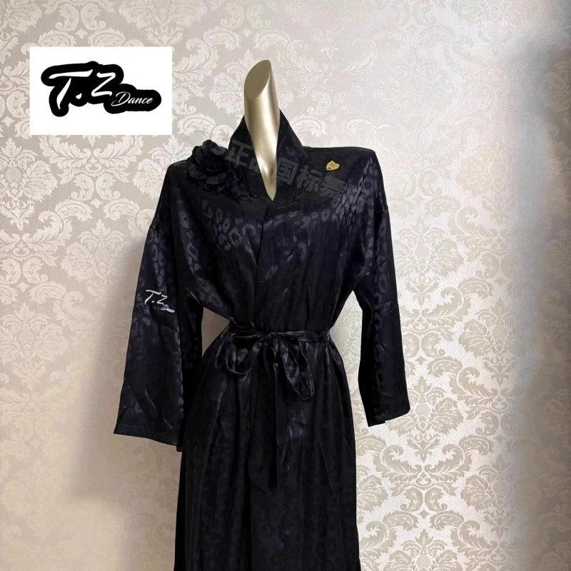 TZ Dance冰丝绸缎拉丁裙国标裙摩登服舞蹈服装赛袍拉丁比赛候场服