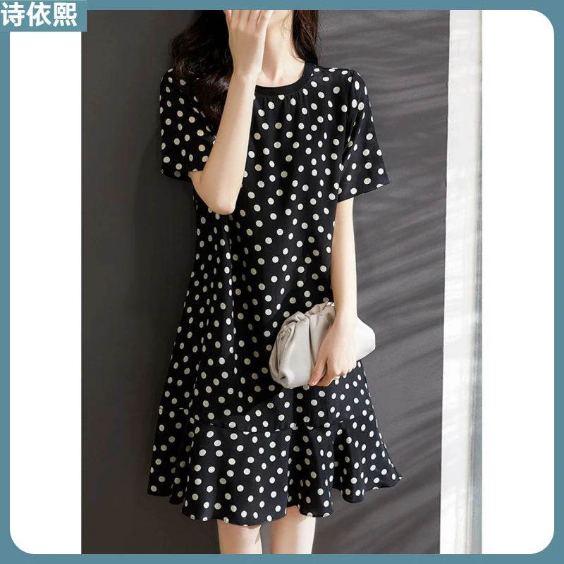 l感波点连衣裙夏季女装2025年新款夏天流行款短裙别致漂亮裙子I