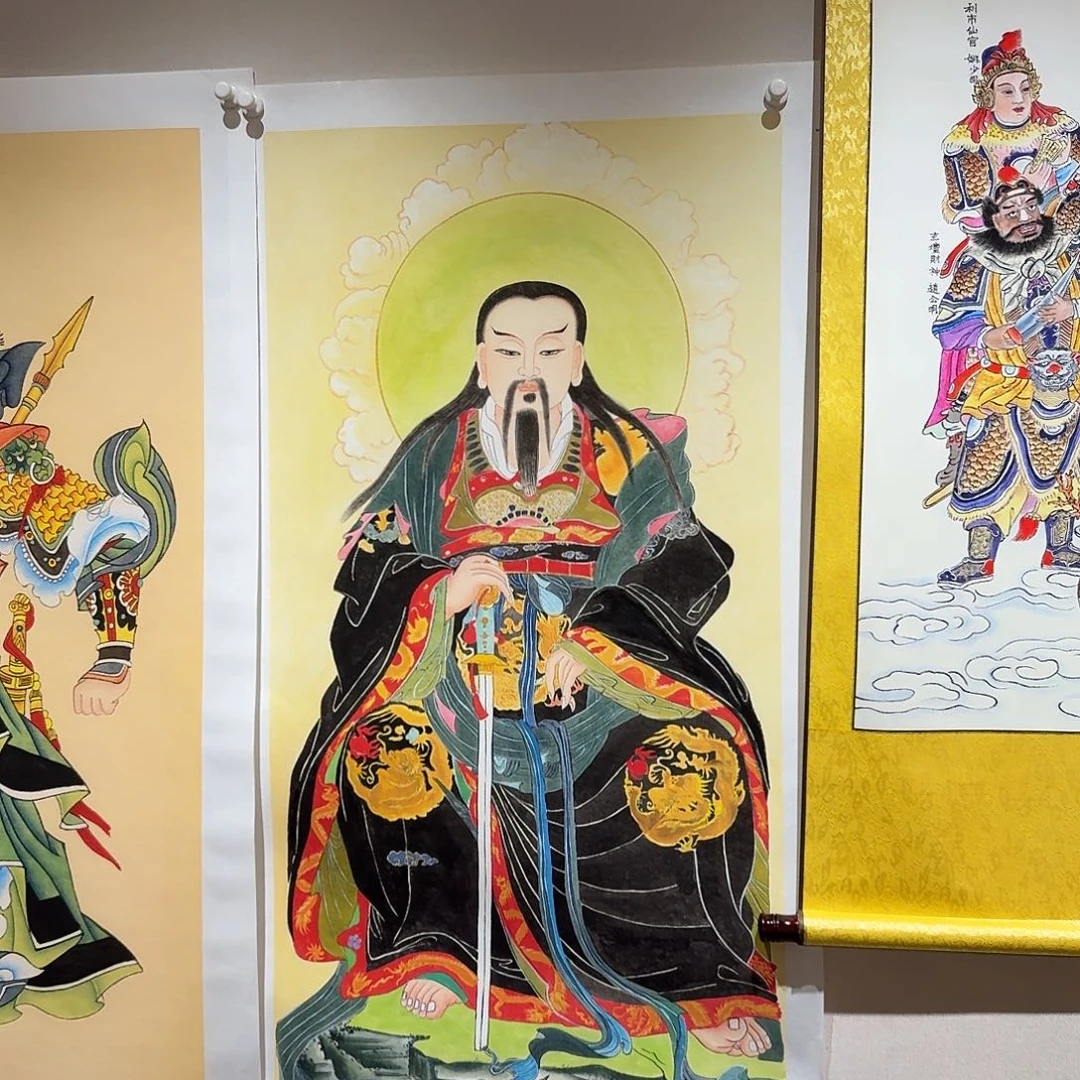 善***生国画真武大帝一副