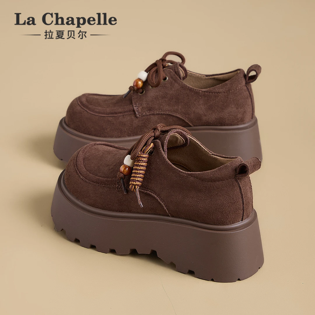 拉夏贝尔2025新款冬季厚底增高勃肯鞋女百搭休闲运动鞋小众设计感
