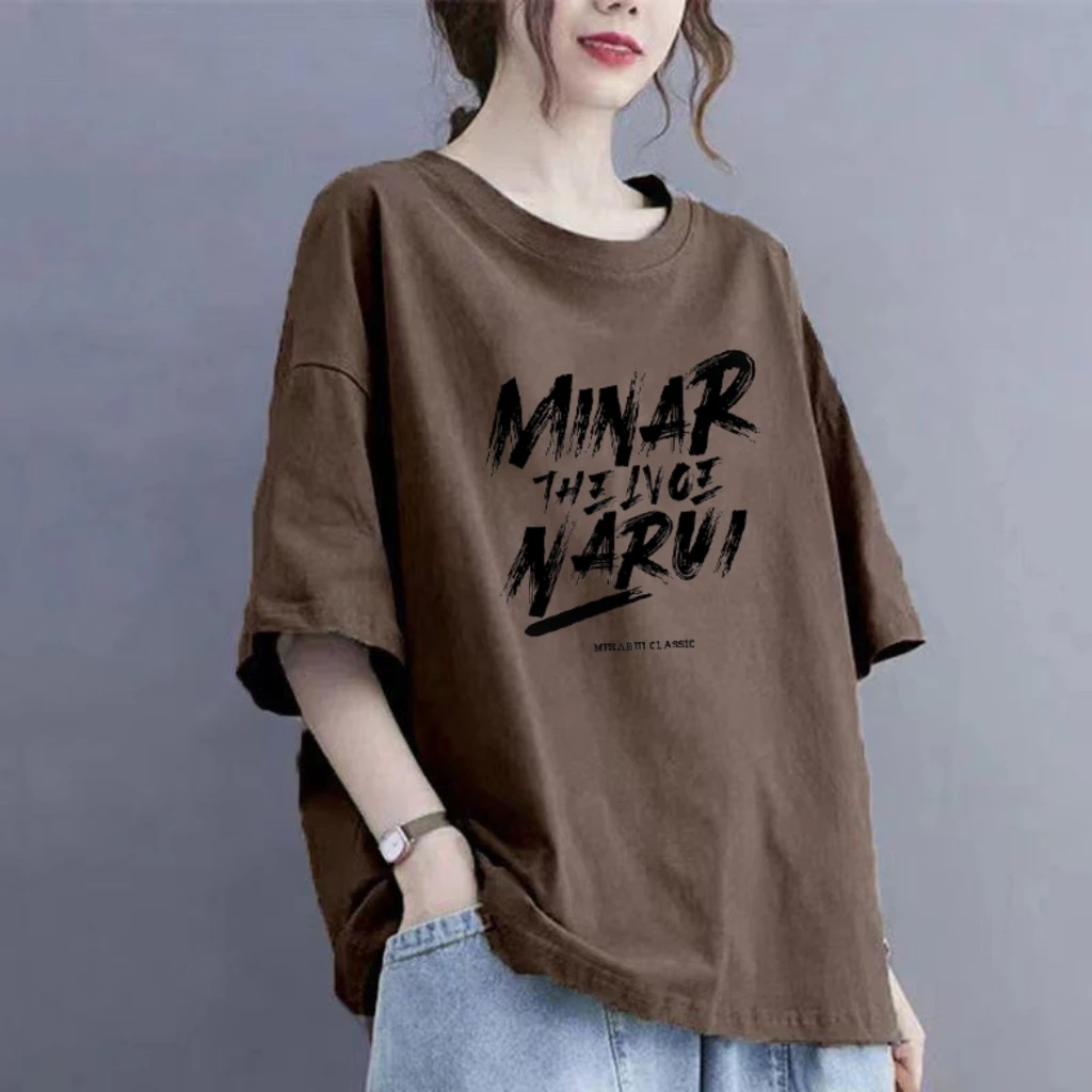 欧货纯棉字母印花短袖t恤女2025夏新款宽松显瘦大码休闲百搭上衣