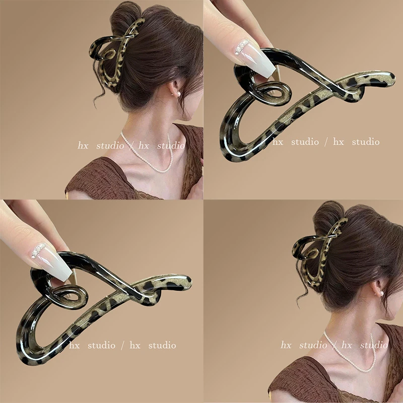 许我耀眼赵露思许妍同款爱心抓夹高级感后脑勺盘发鲨鱼夹发夹头饰