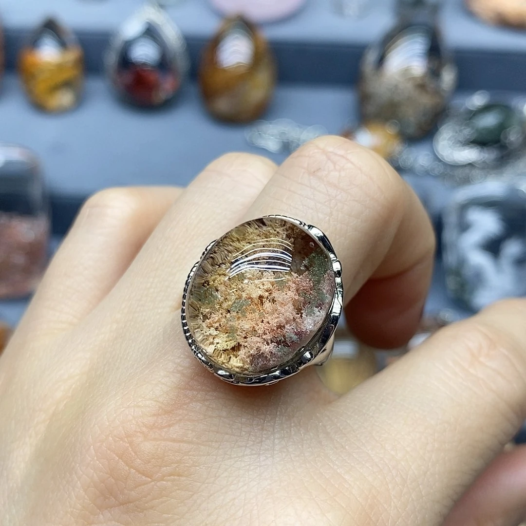水晶戒指银S925镶嵌水晶