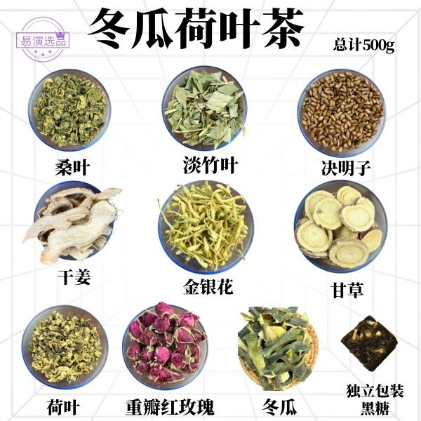易演严选冬瓜荷叶茶利水50g*10包大容量易演伤寒论刘越推荐