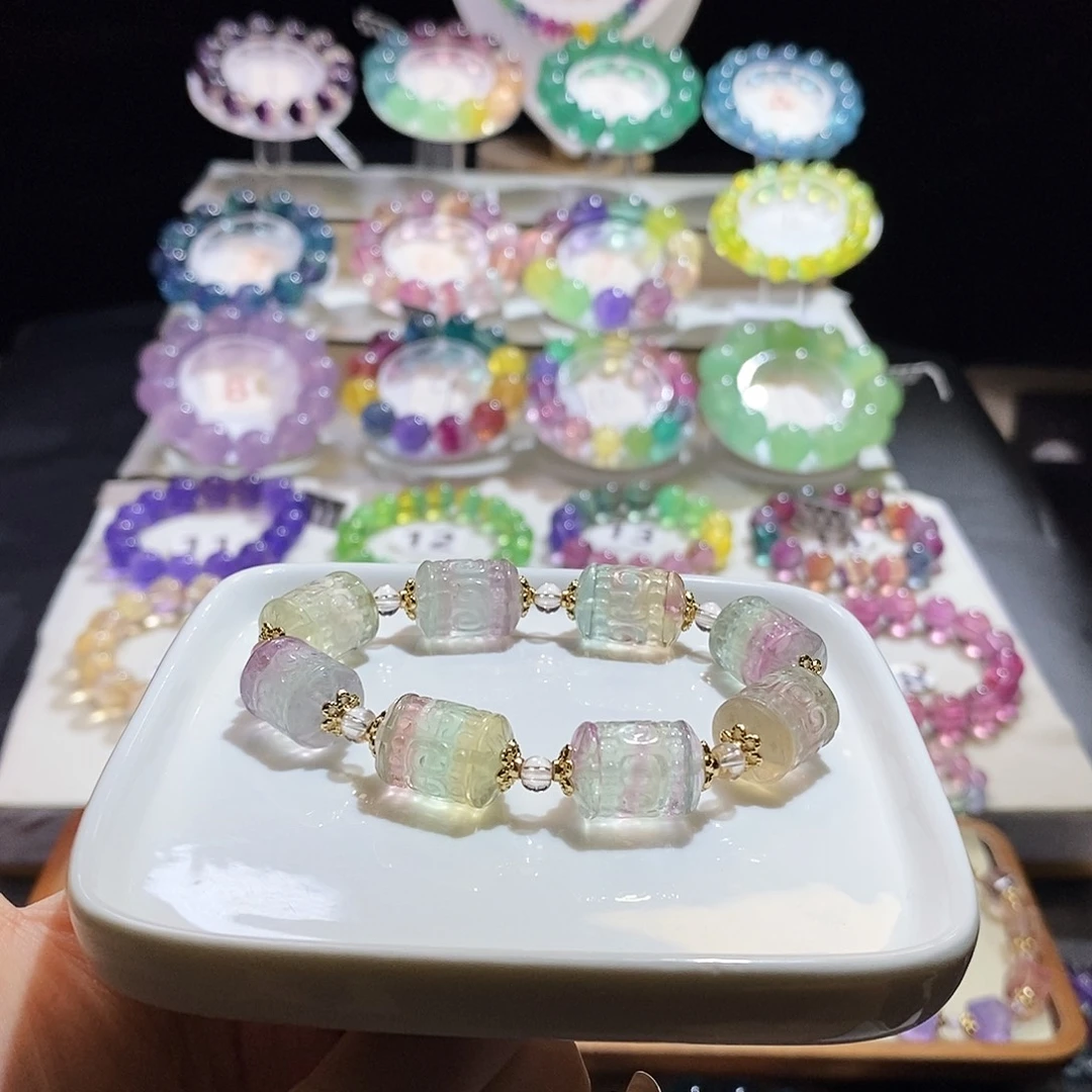 萤石未镶嵌手链冰粉西瓜滚筒福利价