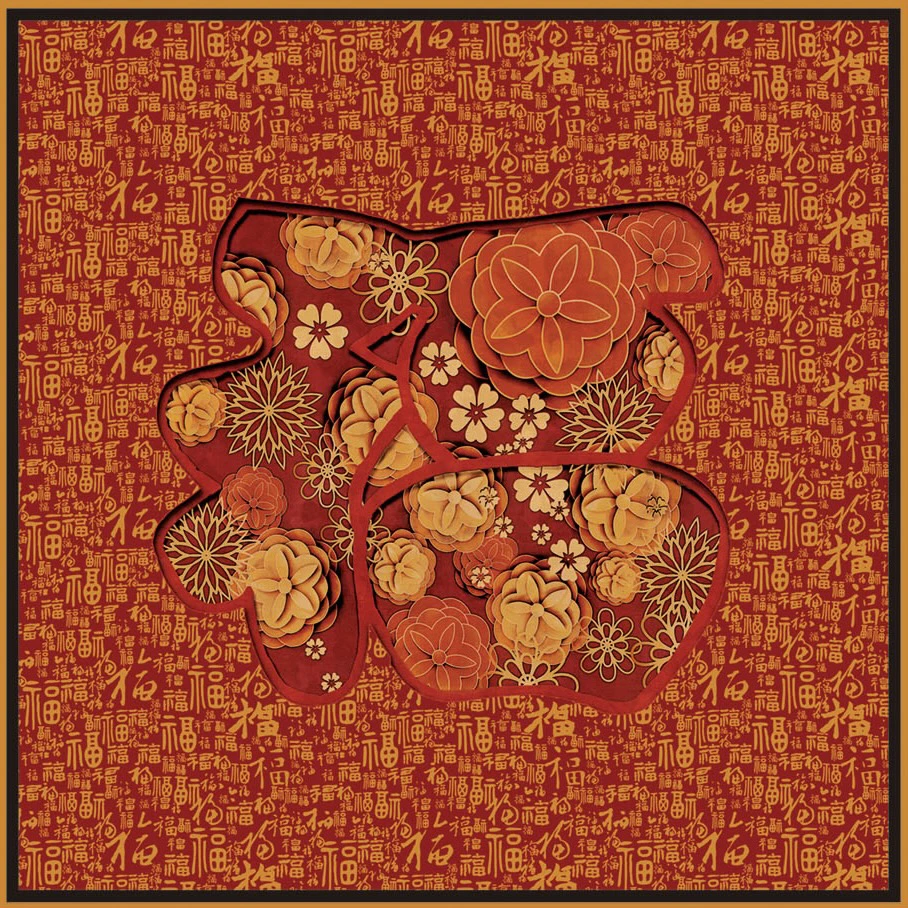 【万福金安】140大方巾香云龟裂纹大气时尚双面披肩方气质女士卷5月