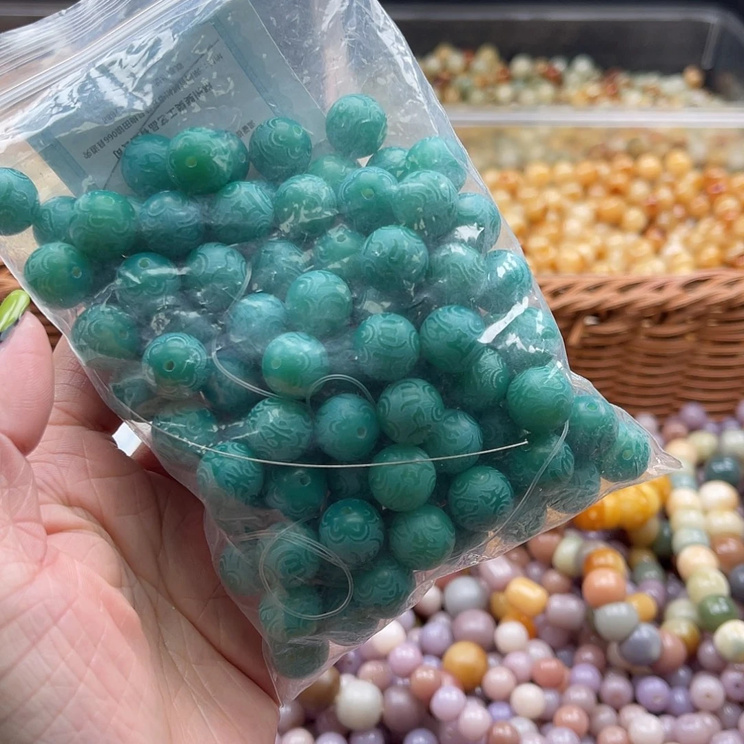 白玉菩提吊坠A/12mm/80颗锅底