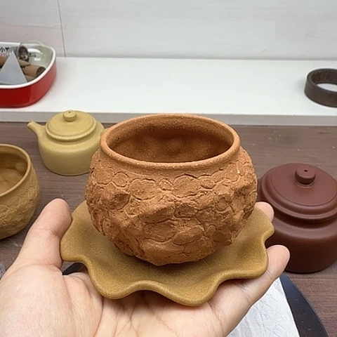 战***胜段泥茶案全手工供春主人杯