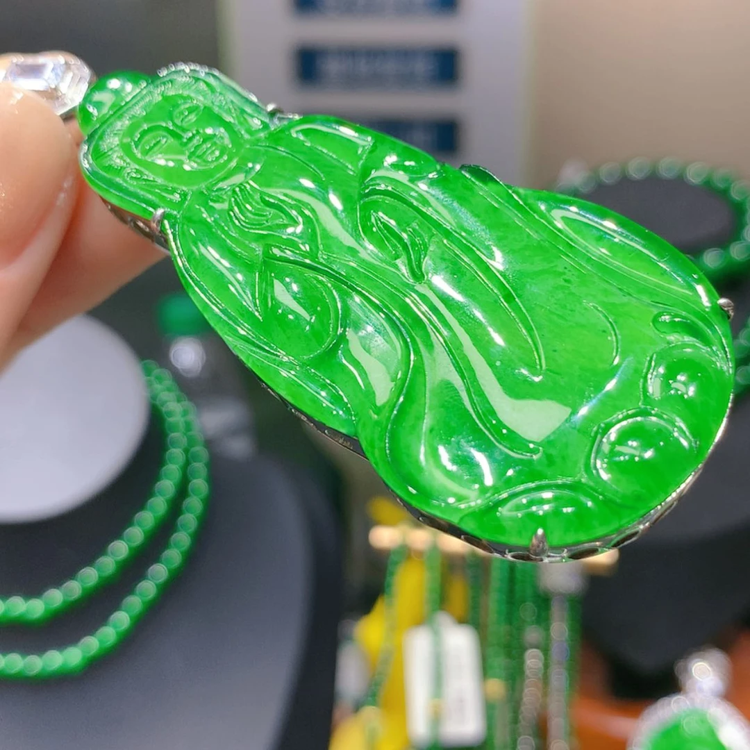 【闪购商品】颈饰银S925镶嵌翡翠5柒姐