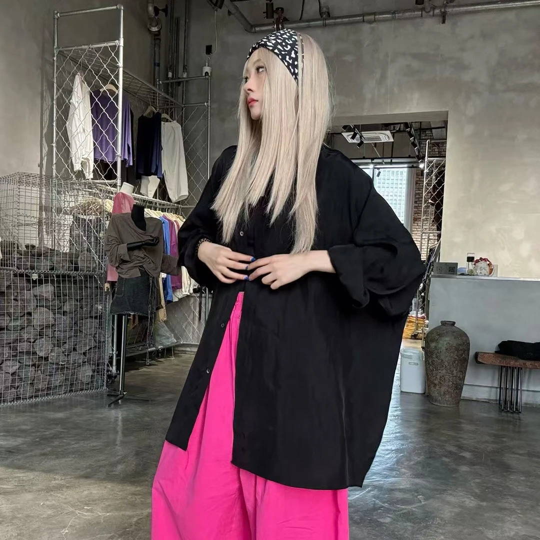 韩国新款春夏衬衫开衫重磅丝