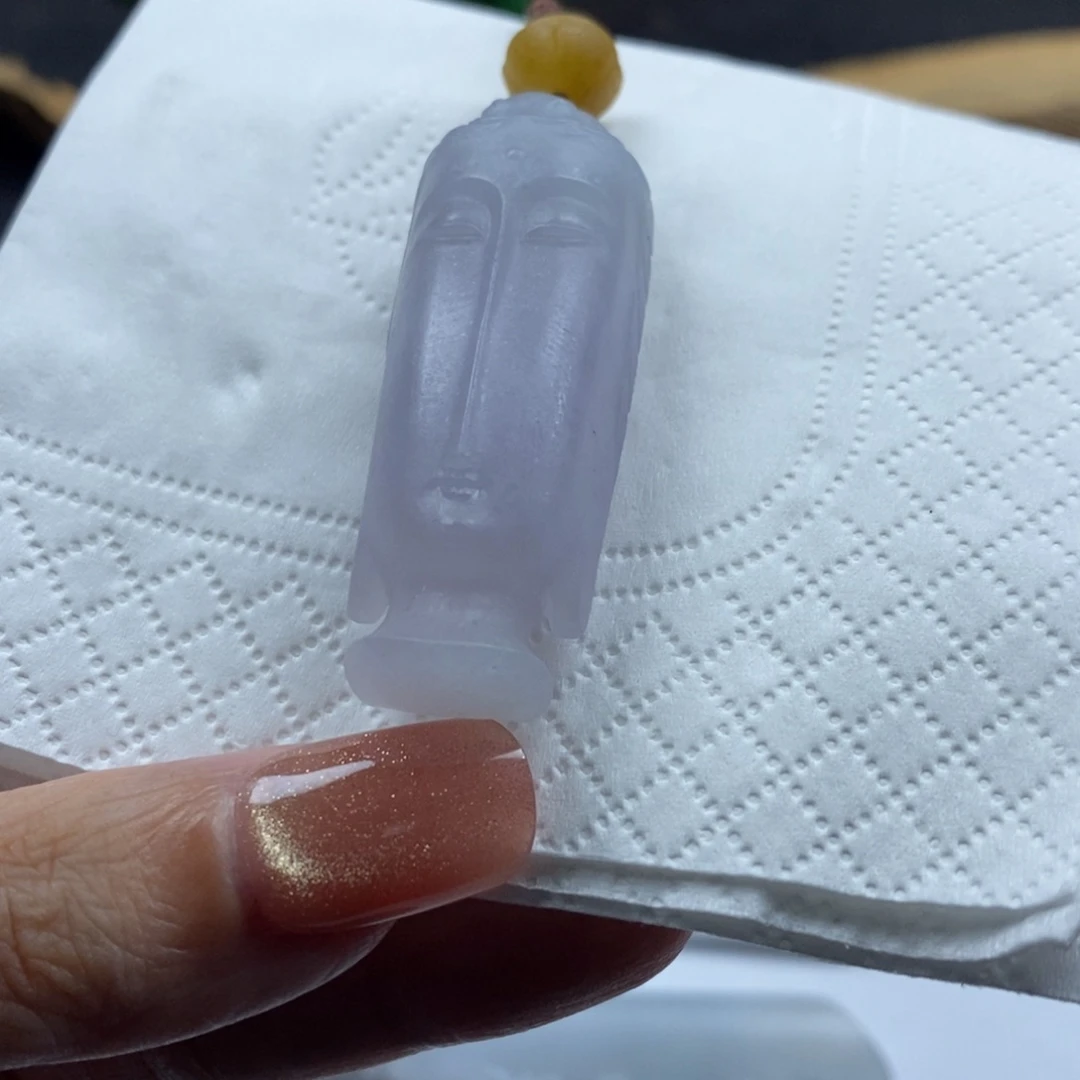 哇***啦未镶嵌定制翡翠佛首