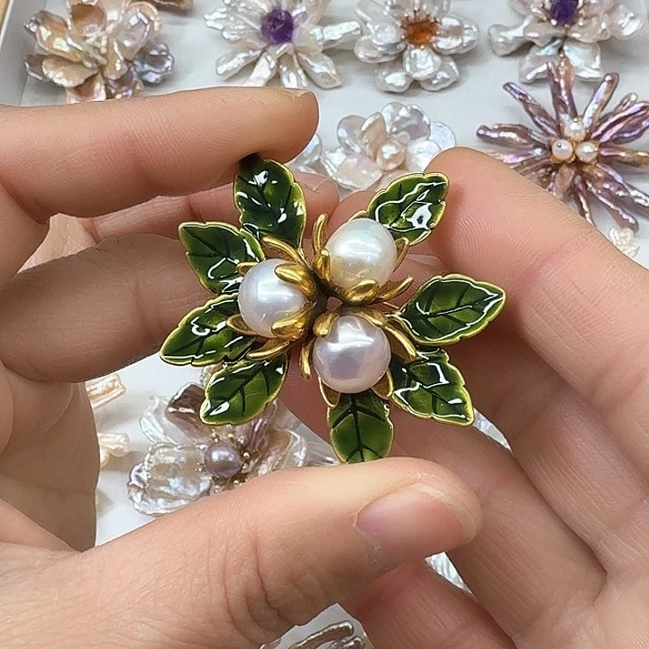 淡水珍珠发饰银S925镶嵌小*⭐