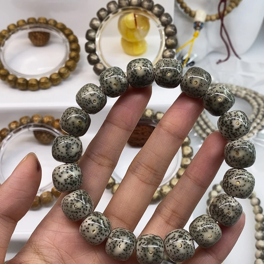 盐***猫星月菩提手串卡13青花侧白H053