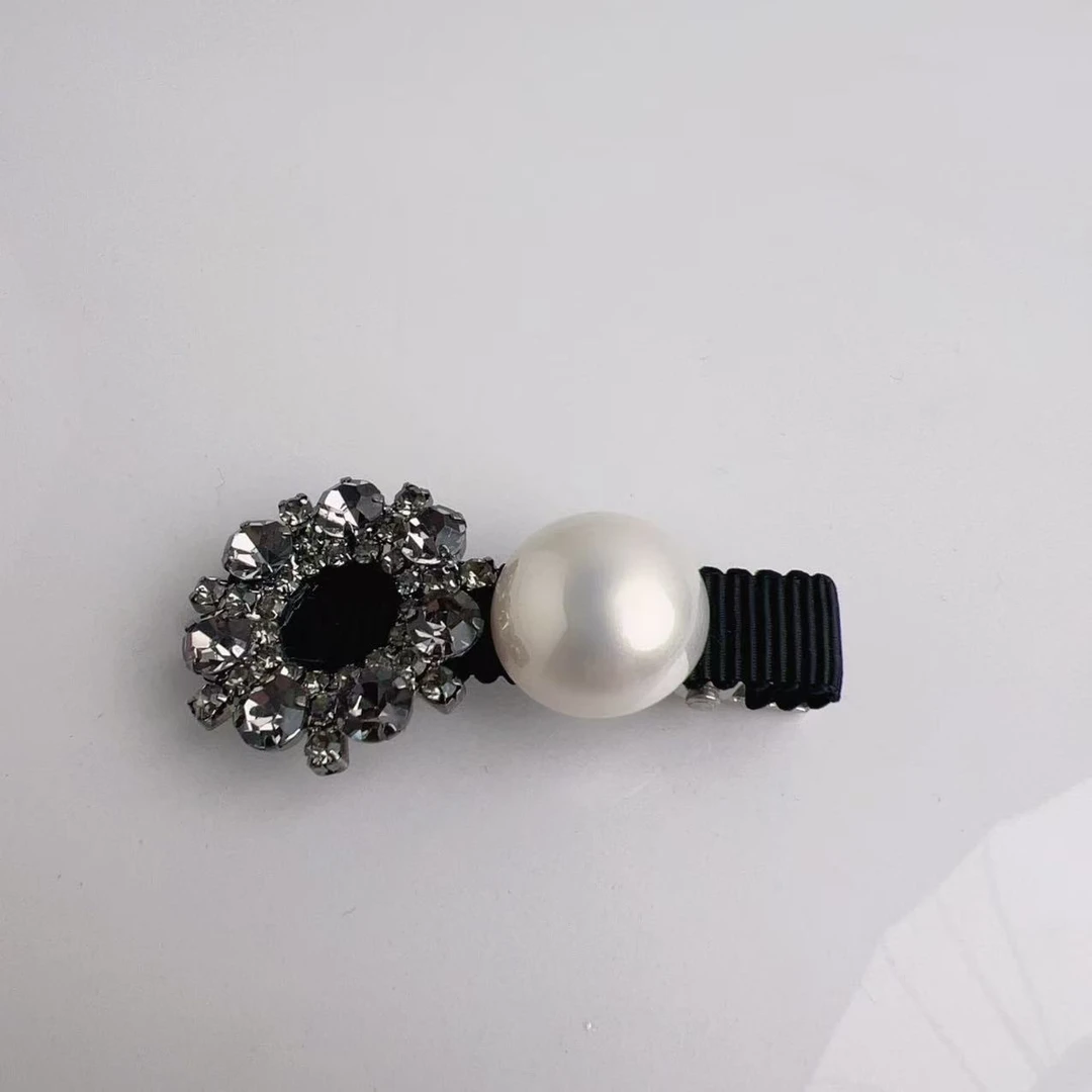 MY SISTERS韩国东大门圆形满钻珠珠鸭嘴夹