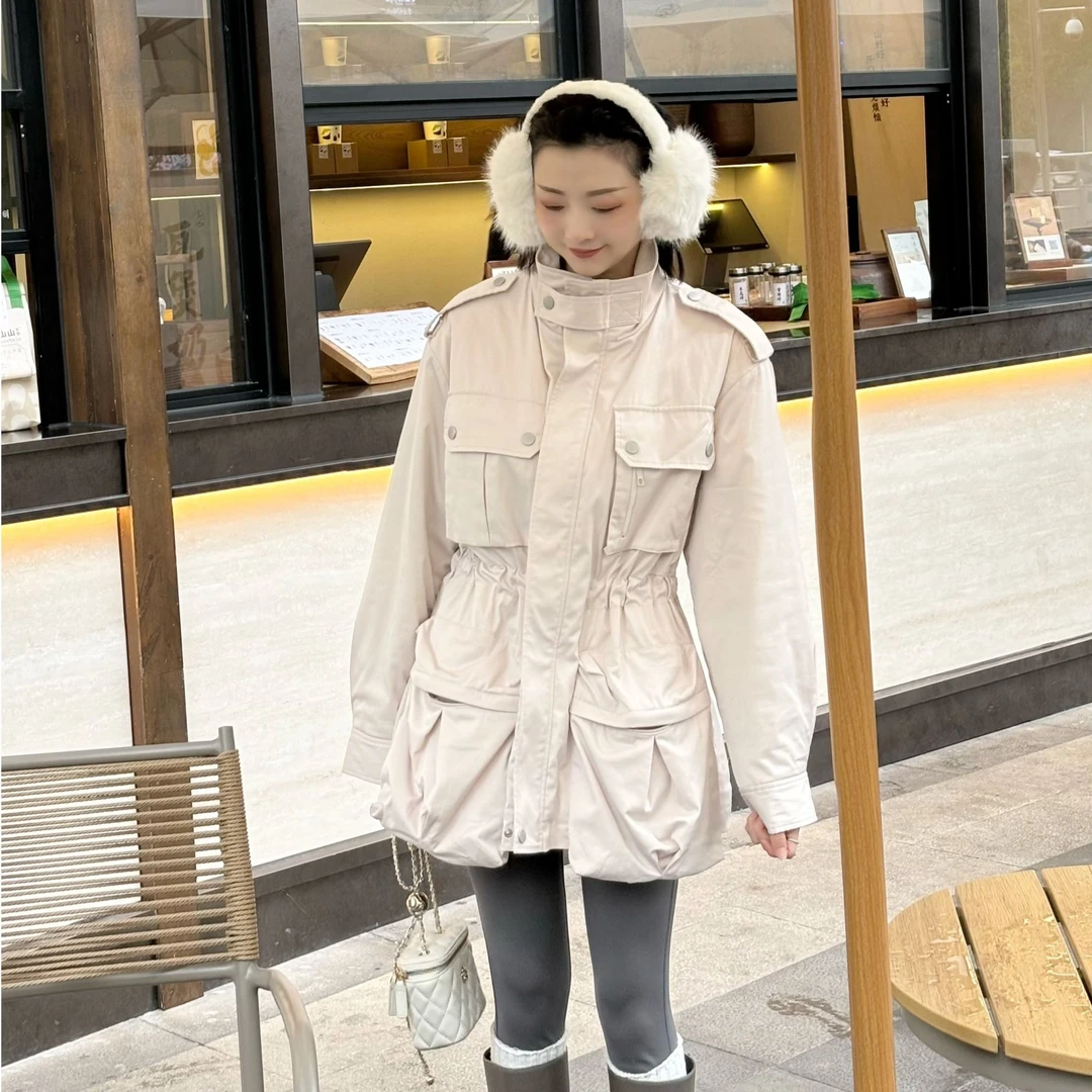 GIRDEAR/哥弟潮牌工装风休闲时髦百搭巴恩风显瘦棉服1400655