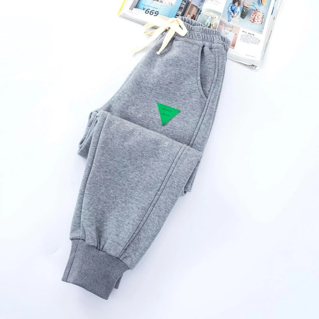 中小童加绒加厚洋气休闲儿童时尚素版卫裤长裤裤子女童