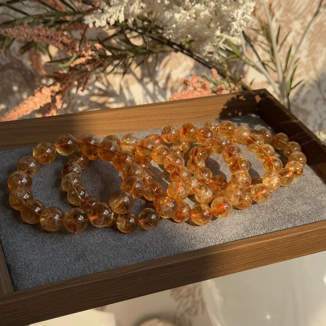 【山醒】天然水晶黄塔晶单圈手串 多样性发一