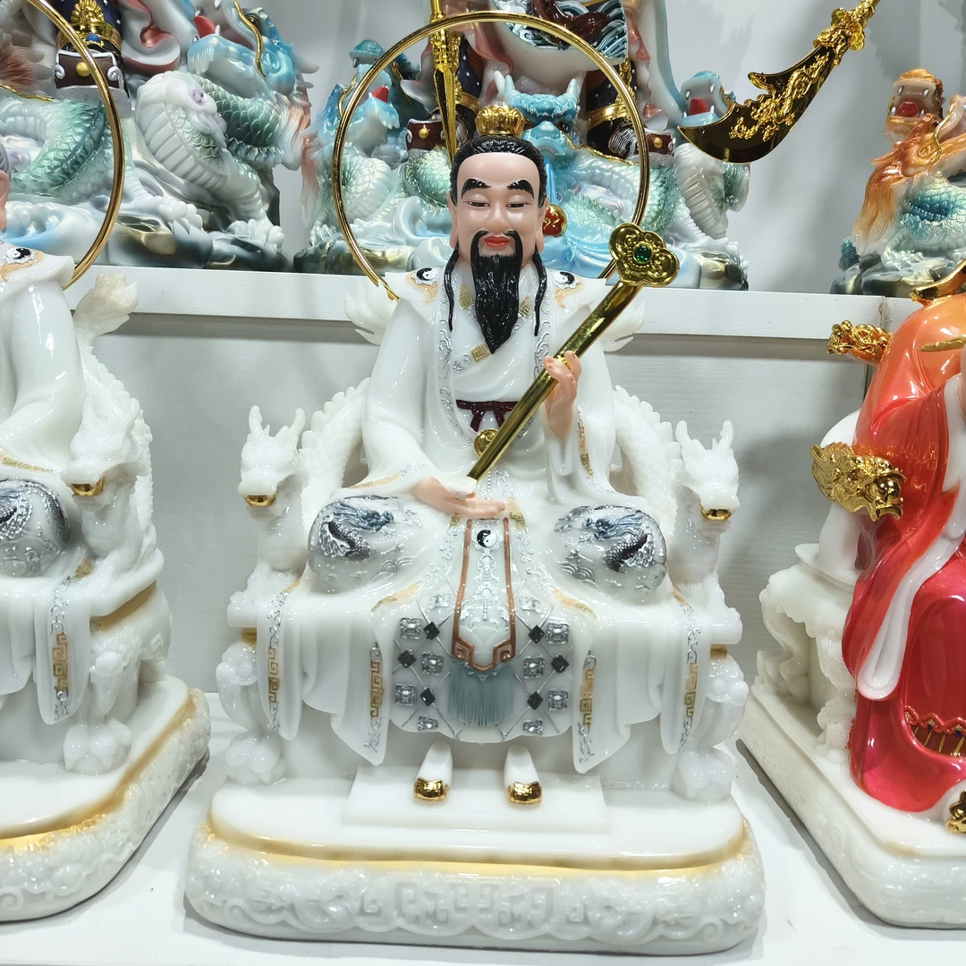 太上老君神像元始天尊灵宝道德汉白玉家用供奉三清道祖摆件