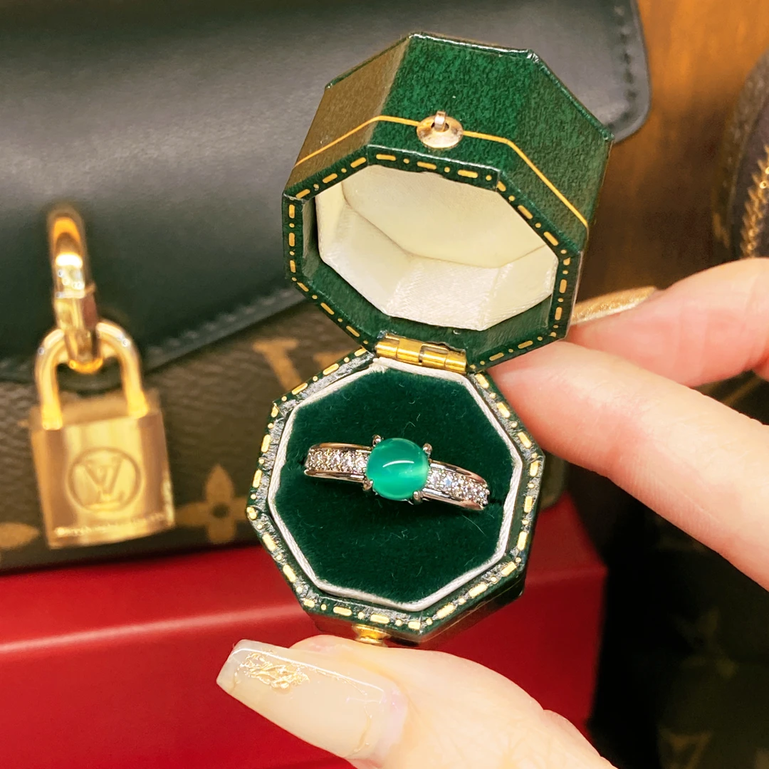 铜合金合成锆石戒指  厚镀1ML龙石小不点小众百搭戒指DOISGIA