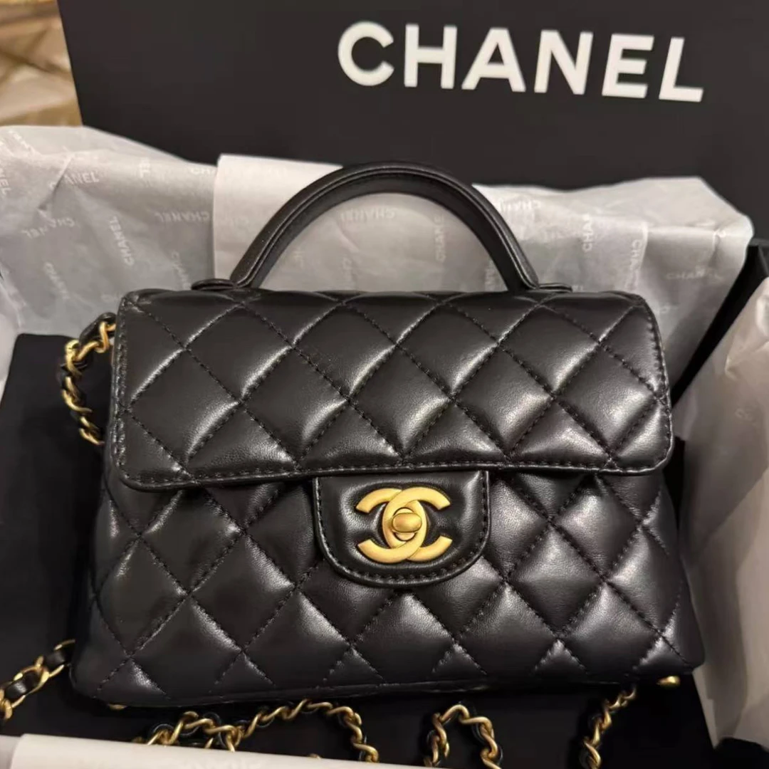 未使用 Chanel/香奈儿 多多奢品/香奈儿黑金25p新款kelly斜挎包