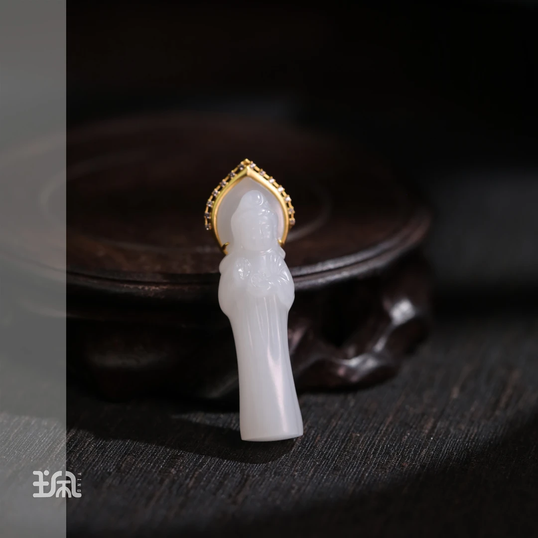 单坠/观如是|和田玉*18K金镶嵌CYB25010243多样性发其一