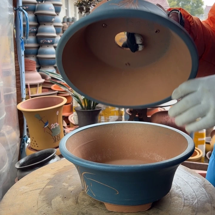 紫砂宜兴紫砂花盆27+27