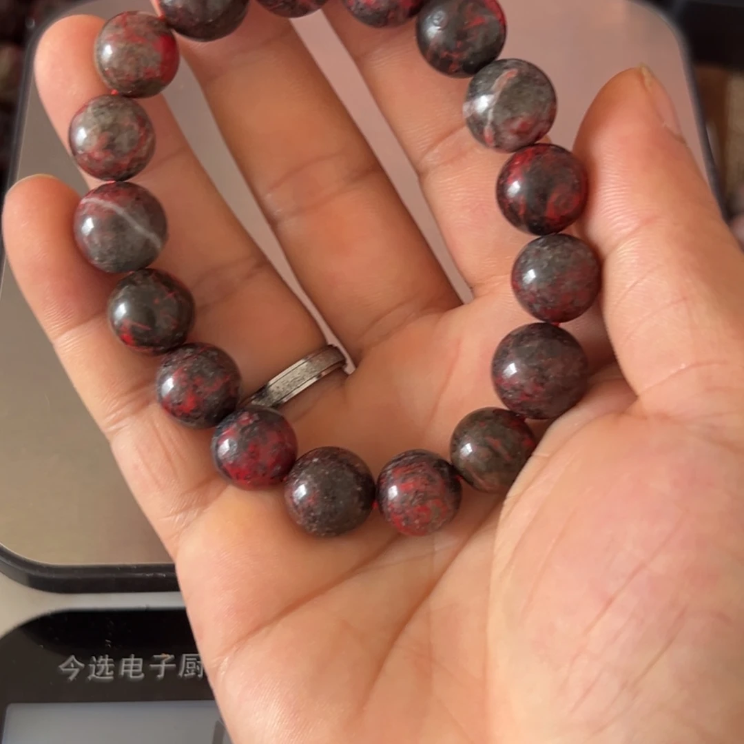 天然辰砂原石手串