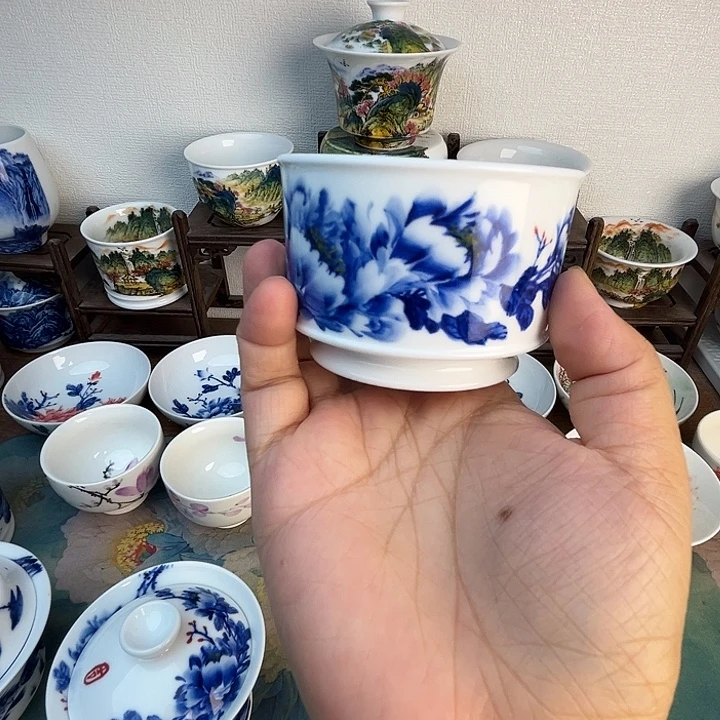 忠意堂釉下彩牡丹