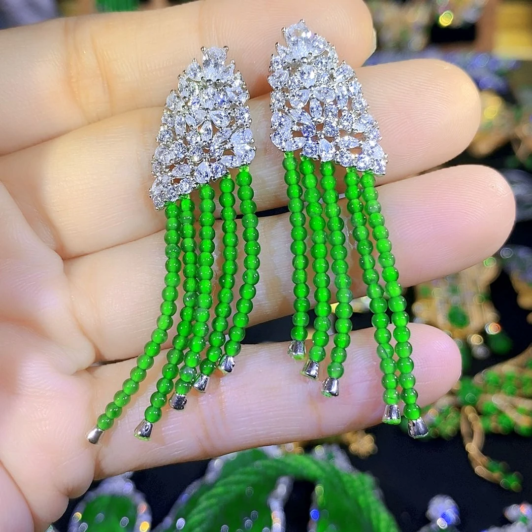 吊坠(不含链)银S925镶嵌翡翠