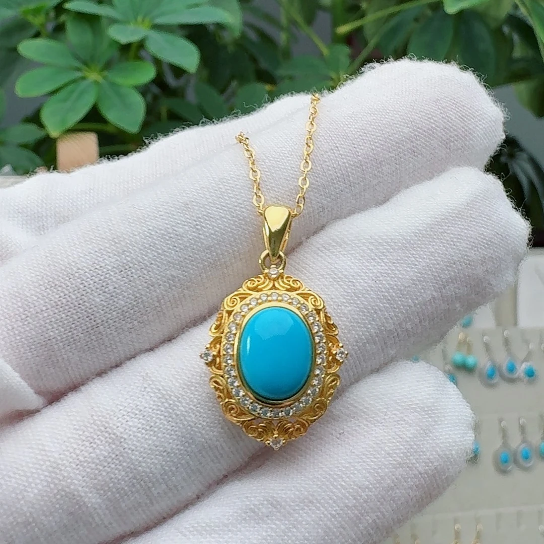 绿松石未镶嵌颈饰吊坠