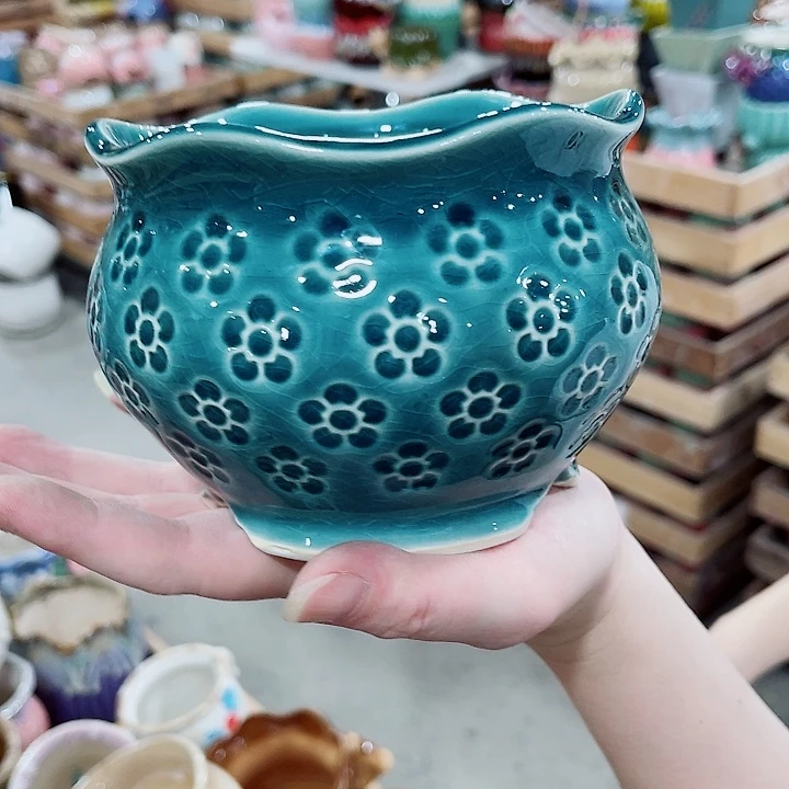 有孔，凑10元包邮陶瓷花盆发货！