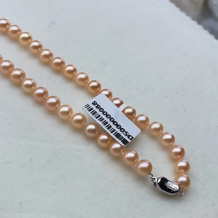 淡水珍珠颈饰银S925镶嵌卡7➕高品极光中国红