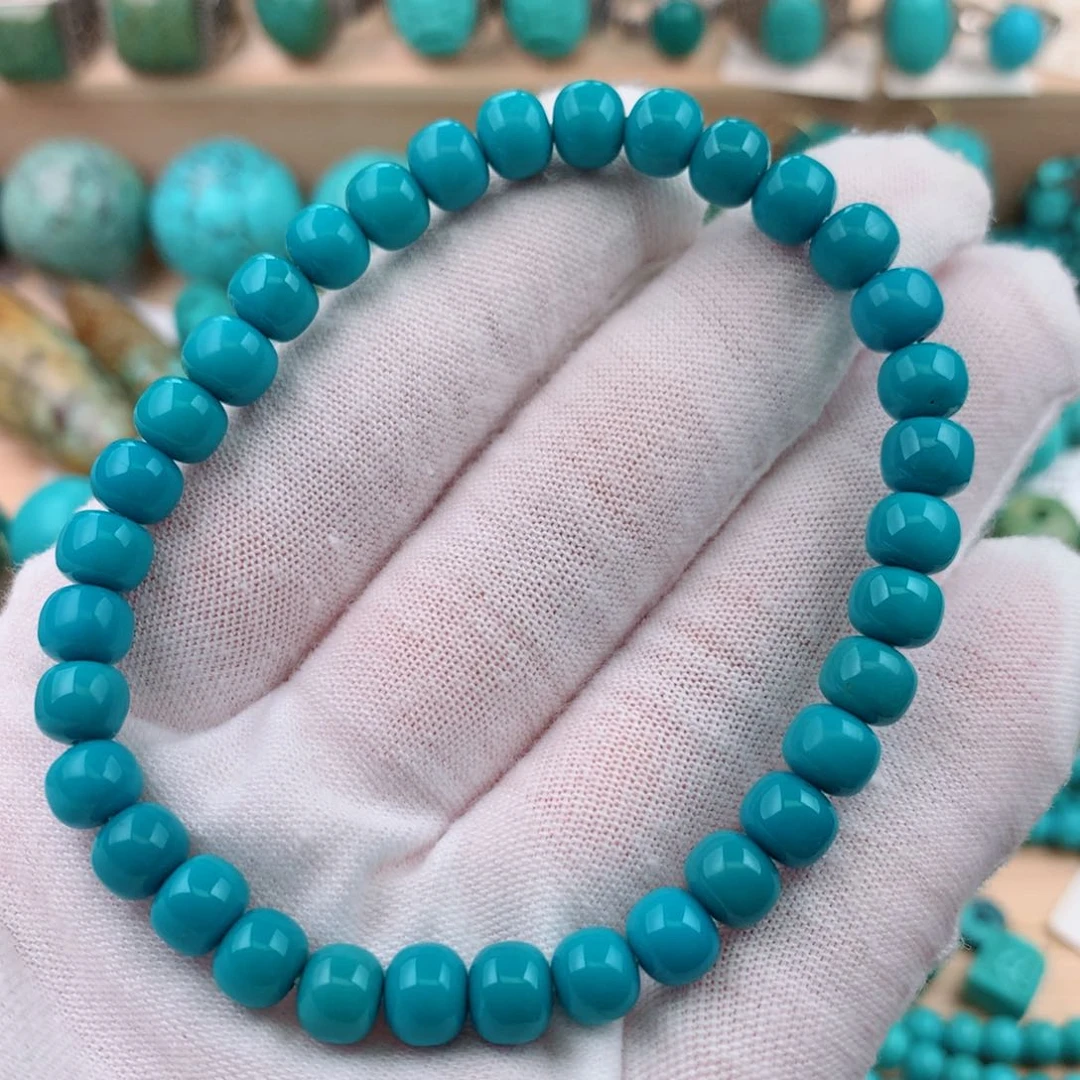 未镶嵌绿松石珠宝奇石6.5m m