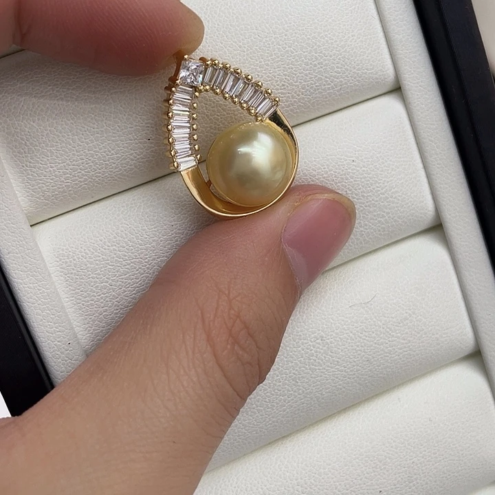 海水珍珠吊坠(不含链)银S925镶嵌