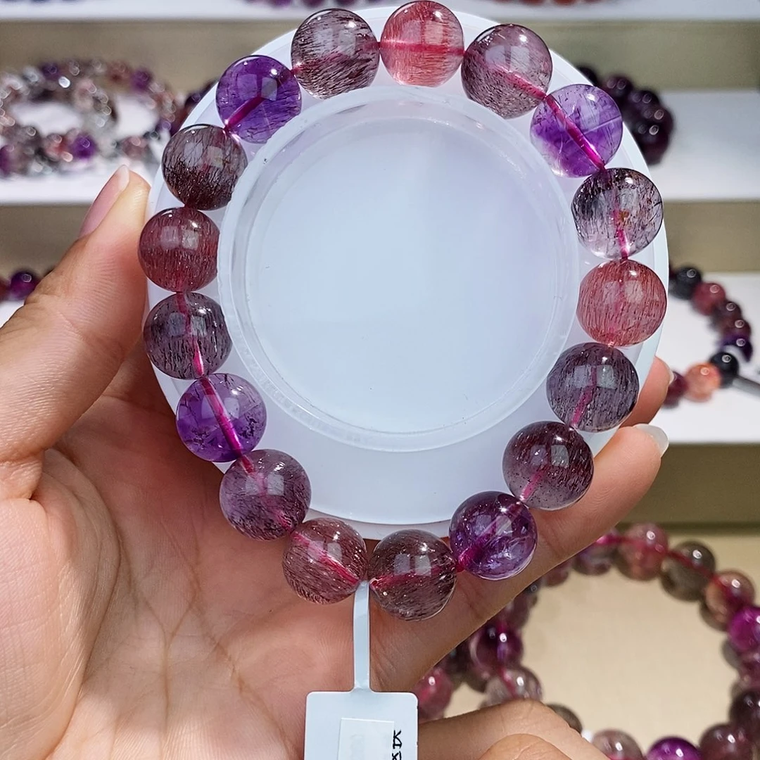 未镶嵌水晶手链黑加仑超七12+