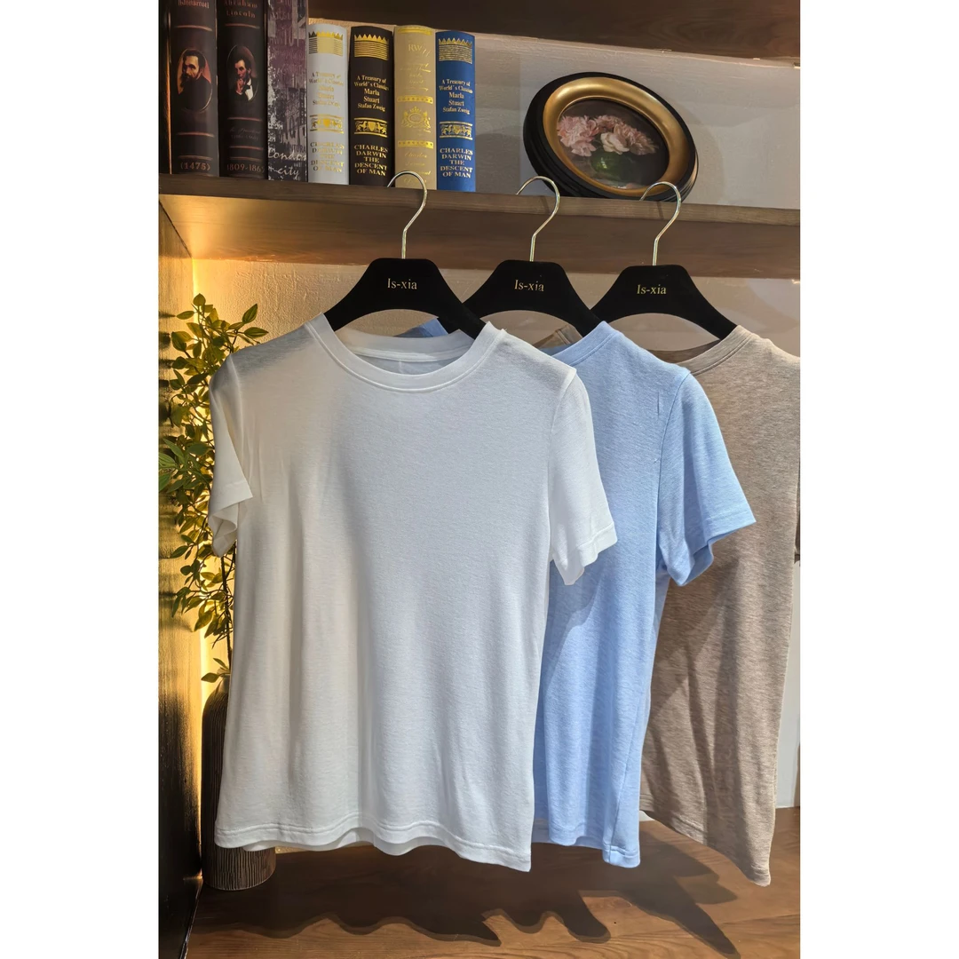 【及简必入】莱赛尔羊毛万能T纯色短袖