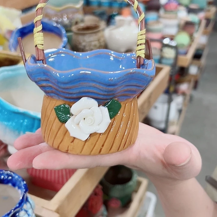 有孔.凑满10元发货多肉陶瓷花盆！