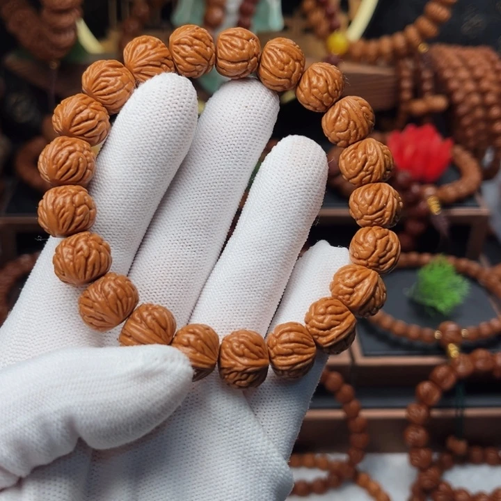 吊坠桃核14盘龙爆肚手串