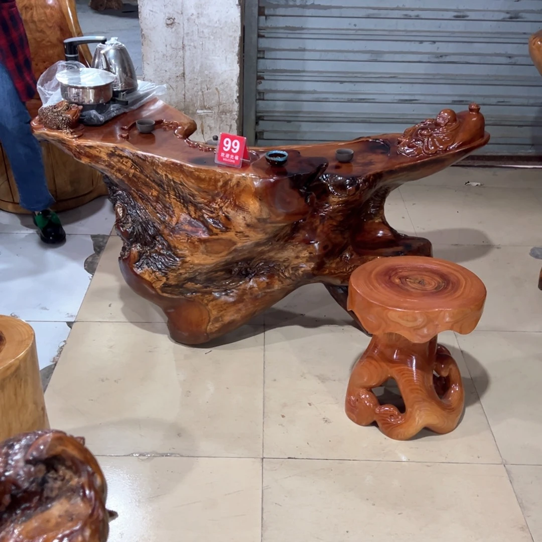 红櫸木树根随形茶桌