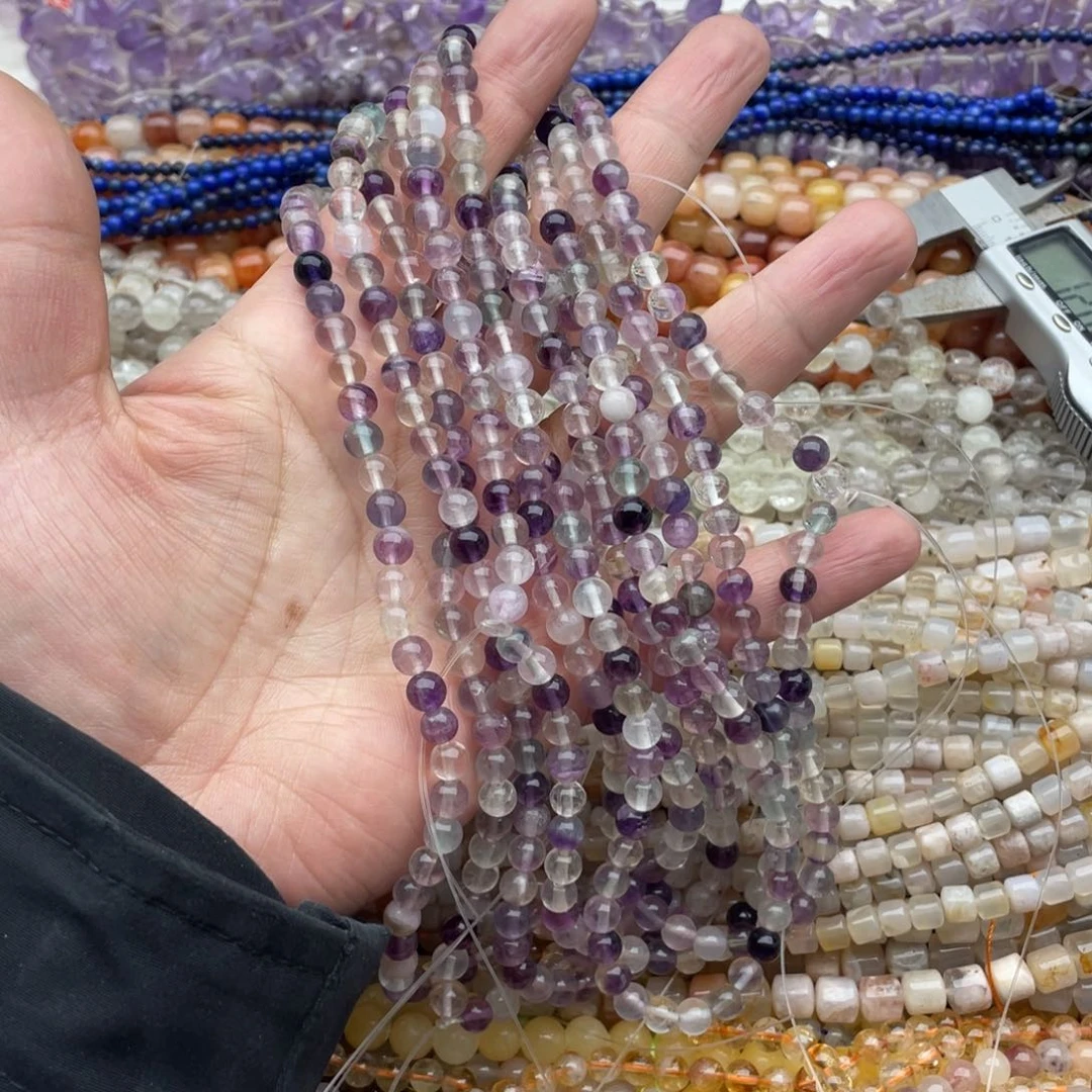 玛瑙/玉髓珠宝半成品未镶嵌一条装6mm彩莹圆珠