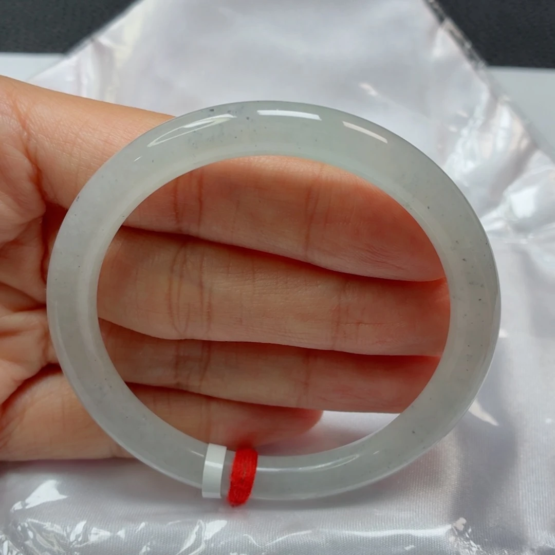 未镶嵌手镯翡翠老坑55圈糯冰起光飘墨花002小灯泡