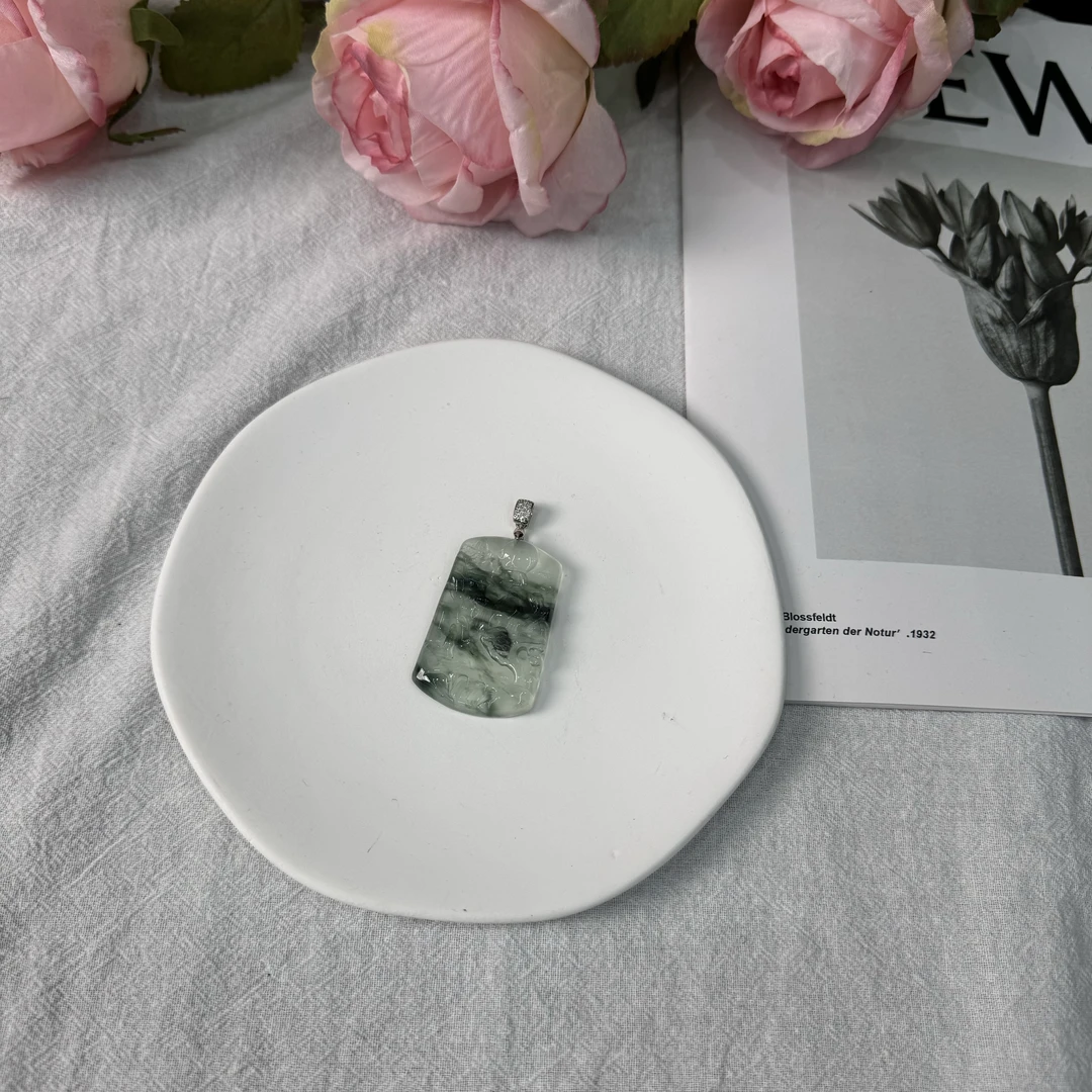 高定珠宝山水牌吊坠RX1507S008