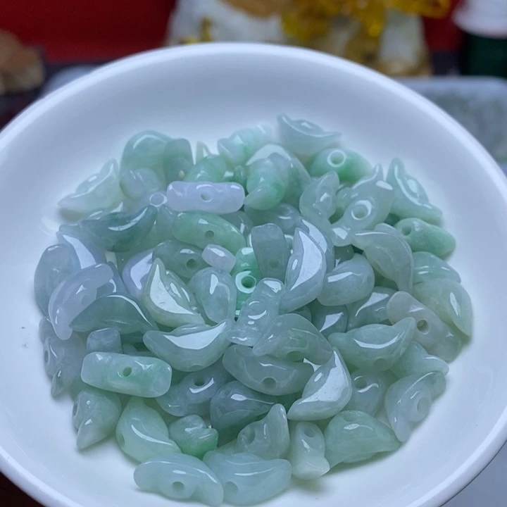翡翠未镶嵌手链手工小元宝10个