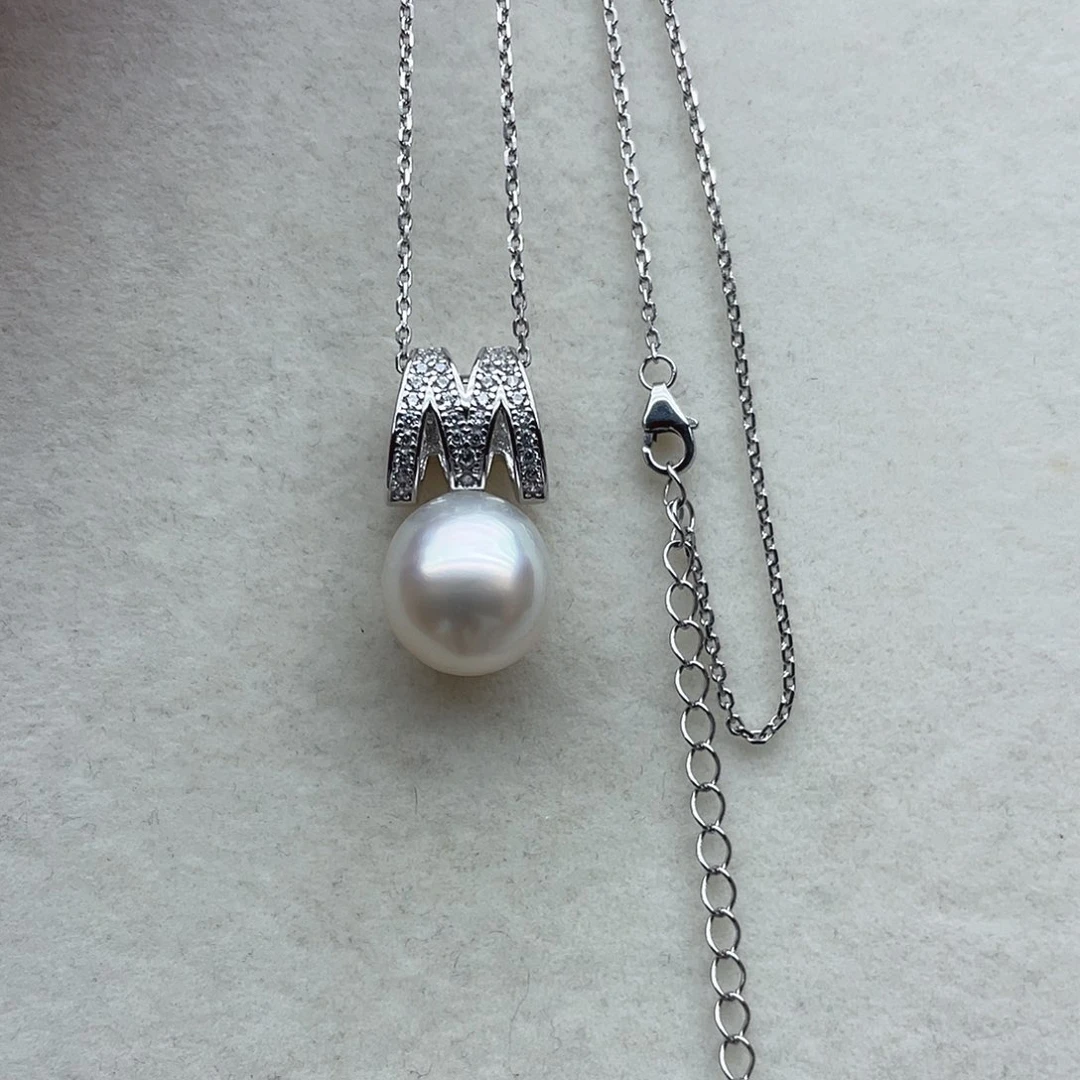 银S925镶嵌套链82海水珍珠