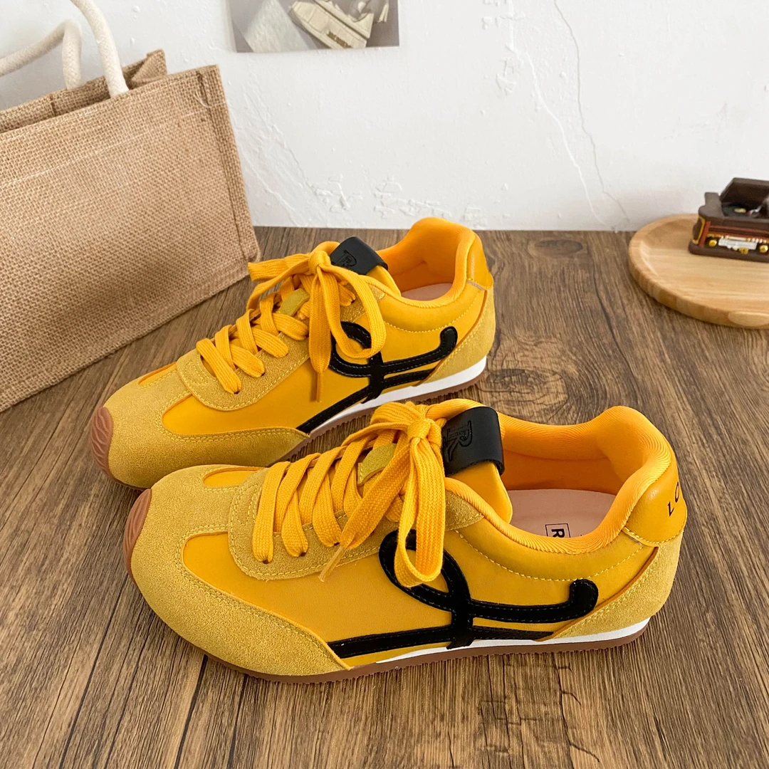 希玥乳胶鞋垫/阿甘鞋女鞋2025春季新款复古德训运动鞋chic小众