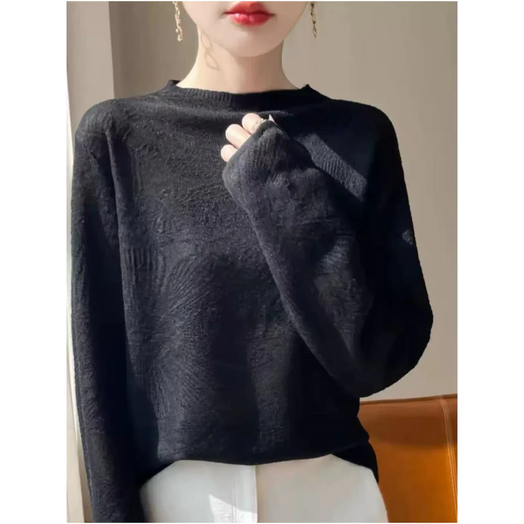 ZJ桑蚕丝羊毛 胸92-130长61（部分无三标介意慎拍）针织上衣 4812