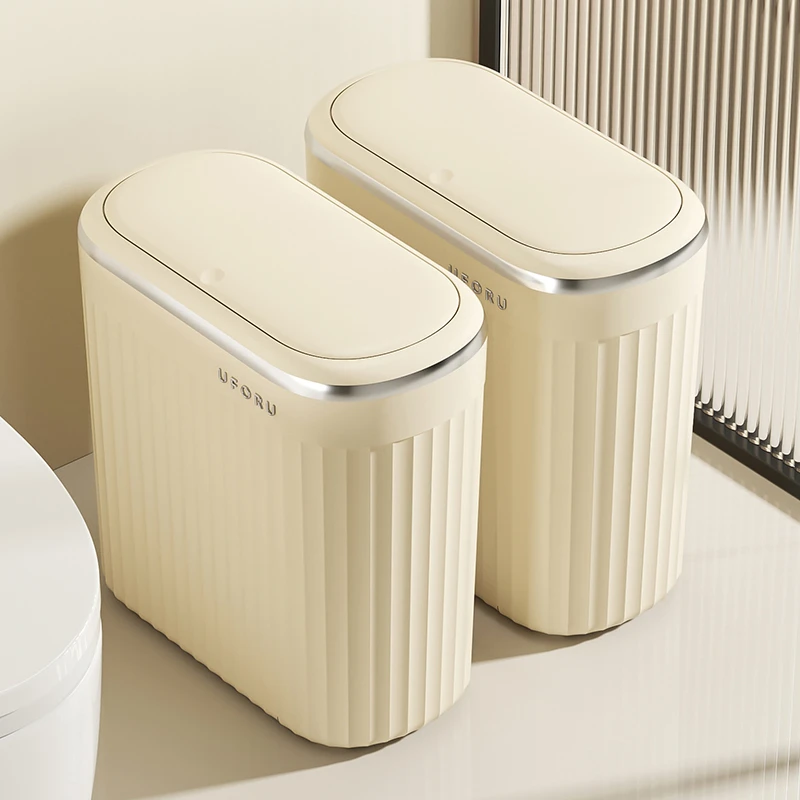 橱明星浴室夹缝垃圾桶家用带盖垃圾筒防水加厚轻奢大容量收纳桶